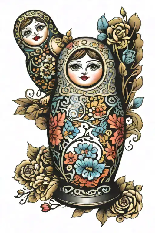 Russian nesting doll tattoo design idea