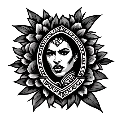 Samoan tribal , gangster Chicano style tattoo design idea