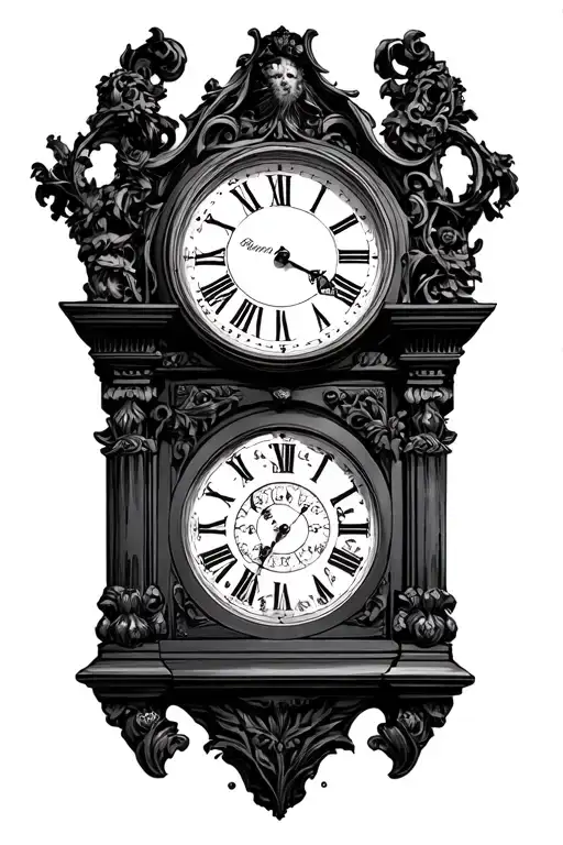 "Adrian " Grandfather Clock tattoo design idea