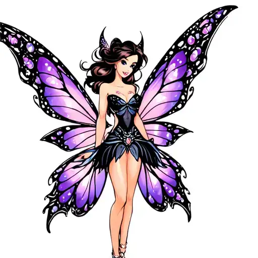 winx mythix fairy black goddess tattoo design idea