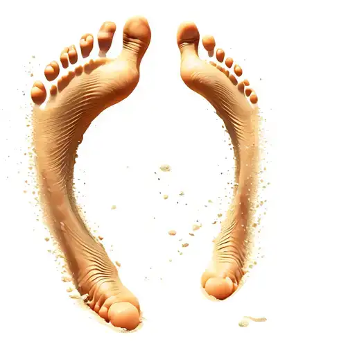 footprints in the sand tattoo design idea