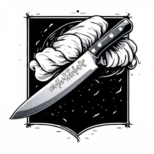 Chef knife tattoo design idea
