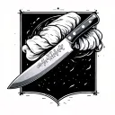Chef knife tattoo design idea