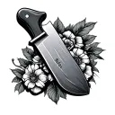 Chef knife tattoo design idea