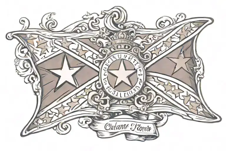 confederate flag nametag tattoo design idea