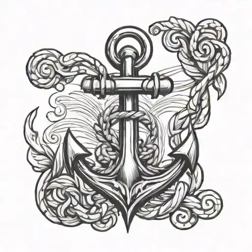 Navy anchor tattoo design idea