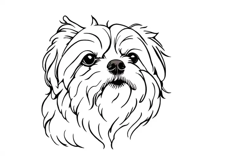 Lhaso apso woodcut tattoo design idea