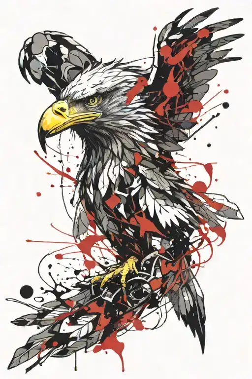 eagle head emerging tattoo design idea
