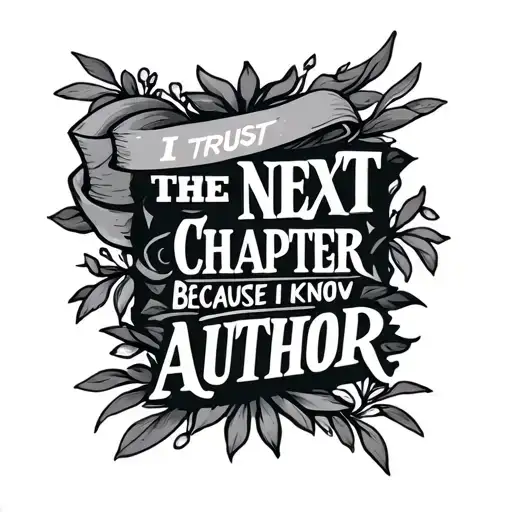 quote ‘I trust the next chapter because I know the author' tattoo design idea