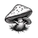 mushroom and elf tattoo design idea