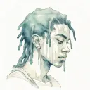 emo,depression,darkness,lonely,suicidal,sad,dark skinned male,dyed short dreads fully hiding face,teens,no tattoos,skinn tattoo design idea