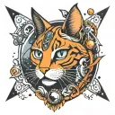 space cat tattoo design idea