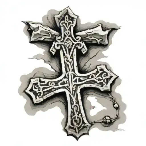 the Camino de Santiago cross tattoo design idea