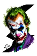 The joker with a why so serious face and text ' tattoo design idea