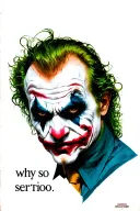 The joker with a why so serious face and text ' tattoo design idea