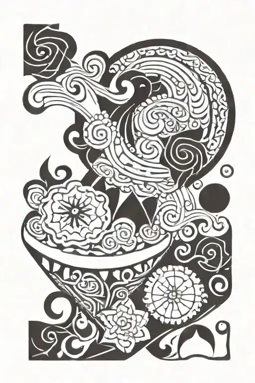 Piping bag, cake making, pie tattoo design idea