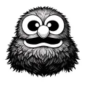 daruma fused with elmo tattoo design idea