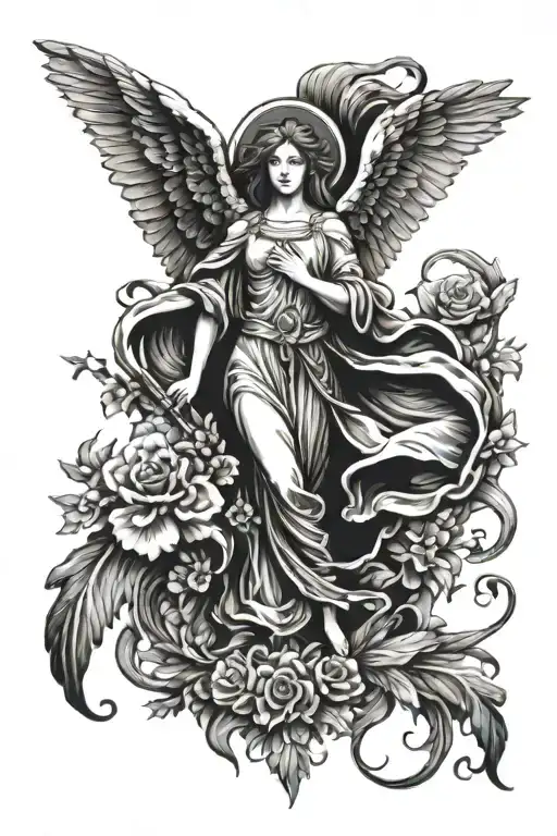 guardian angel tattoo design idea