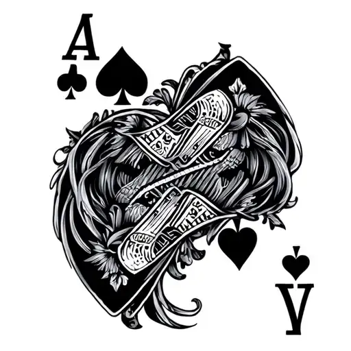 Blackjack Cards Coeur Cards tattoo design idea