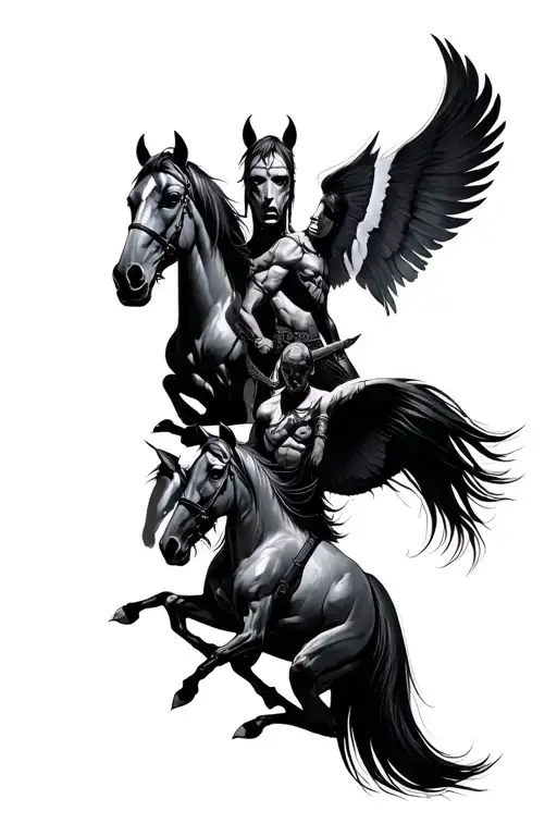 4 Horsemen Of The Apocalypse tattoo design idea