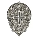 Mandala with a Cross in the middle tattoo design idea