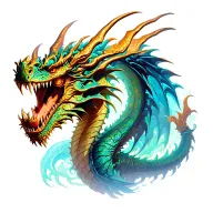 steampunk dragon emerging tattoo design idea