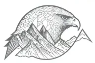mountain line inside falcon shape tattoo design idea
