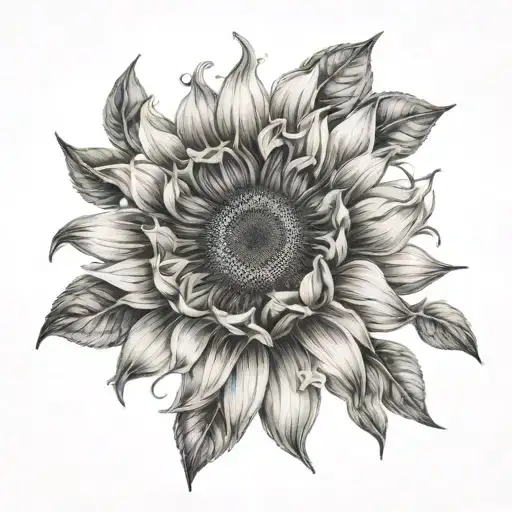 sunflower seeds float air tattoo design idea