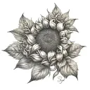 sunflower seeds float air tattoo design idea