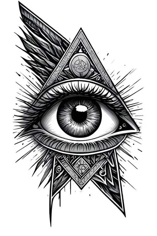 illuminati seeing eye tattoo design idea