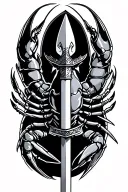 crawfish holding viking weapon tattoo design idea