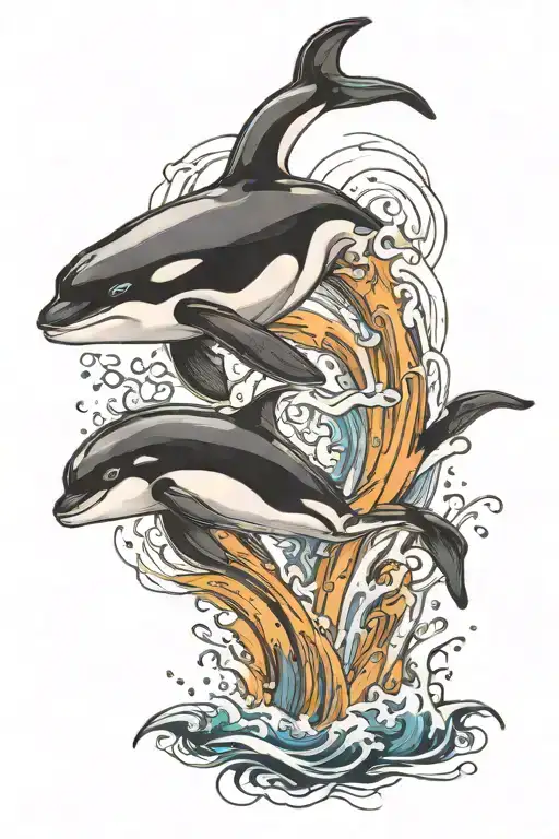 orca leaping tattoo design idea
