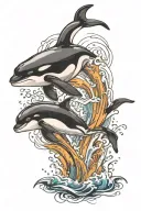 orca leaping tattoo design idea
