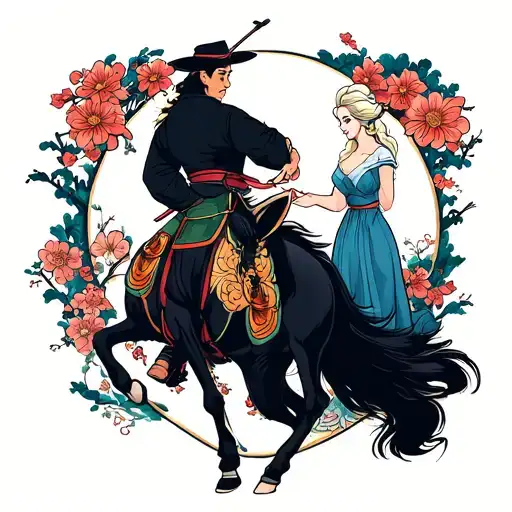 lucky luke and elsa tattoo design idea
