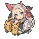 loona from helluva boss with a stolas soft toy tattoo design idea