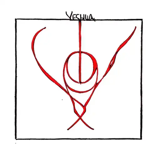 Yeshua with red lines tattoo design idea