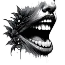 Throat tattoo design idea