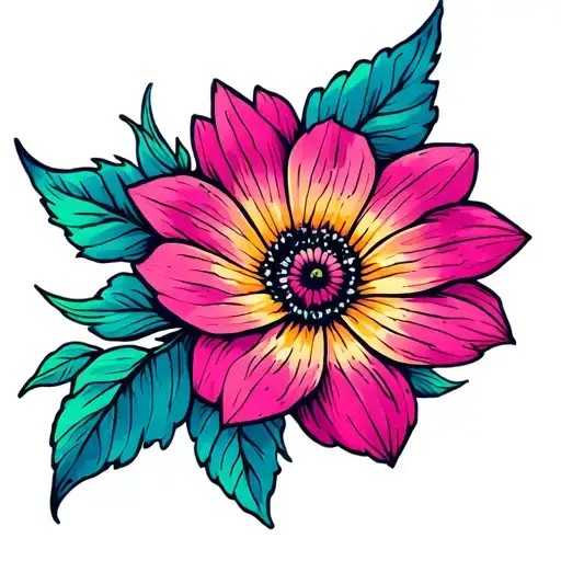 flower magic tattoo design idea