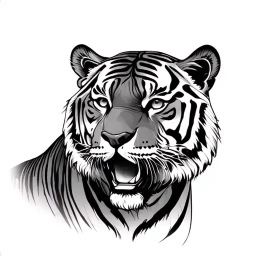 God chur, tiger, date of birth of a child, nature tattoo design idea