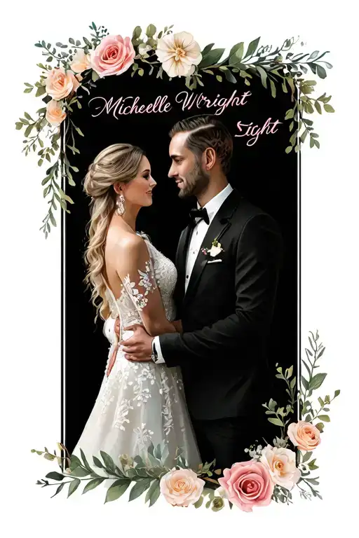 "Michelle Wright 5.12.95" Wedding Anniversary tattoo design idea