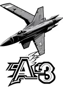 f14 tomcat jet in action packed tattoo desine with the letters A3 at the bottom tattoo design idea