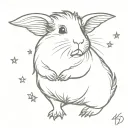 guinea pig with fairy wings flying tattoo design idea