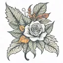 halloween wedding , fall colored leaves , space for date and name tattoo design idea