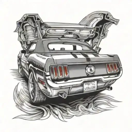 ford mustang convertible rear end tattoo design idea