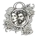 Gemini symbol with Lucas Mateo and June 6, 2019 around it tattoo design idea