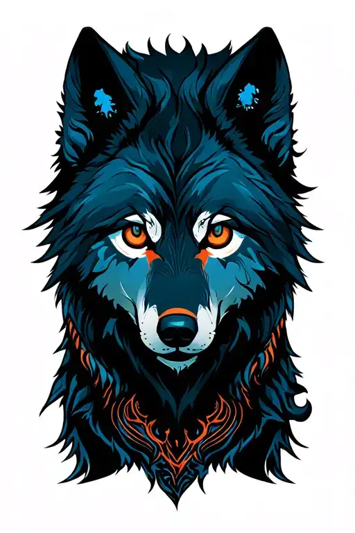 Wolf with six eyes. tattoo design idea