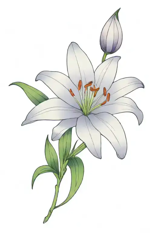 lily flower purple flower blooming tattoo design idea