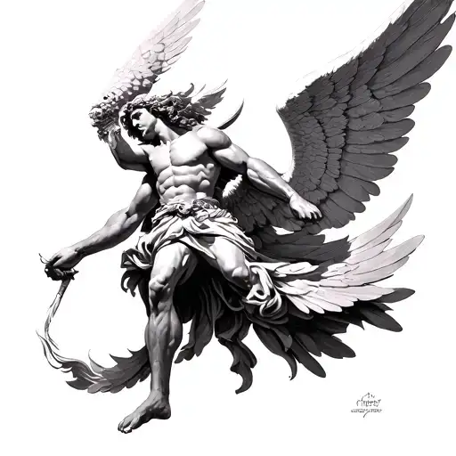 Archangel Michael tattoo design idea