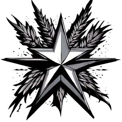 Rush 2112 star sign intertwined with Dallas star sign tattoo design idea