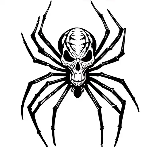 Spider Skull bone tattoo design idea